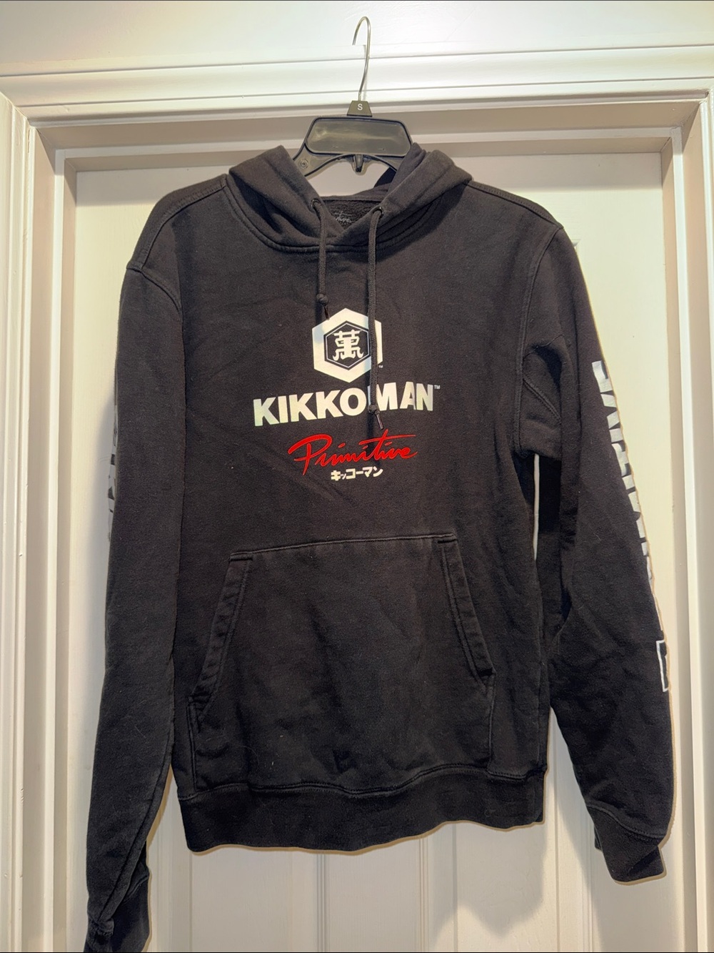 Primitive Black Kikkoman Logo Hoodie with White and Red Graphics